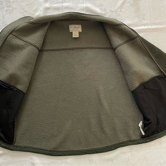 Vintage LL BEAN Mens Fleece Jacket XL Full Zip Hunter Green Outdoors Hiking - Picture 3 of 11